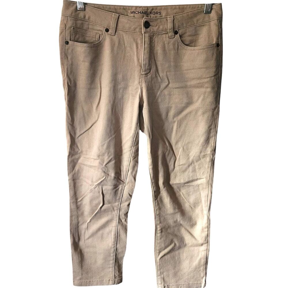 Michael Kors Tan Capri Skinny Cropped Denim Jean Pants Size 4